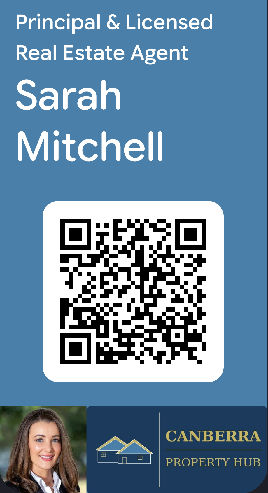 Google Wallet pass for Sarah Mitchell, Principal & Licensed Real Estate Agent at Canberra Property Hub